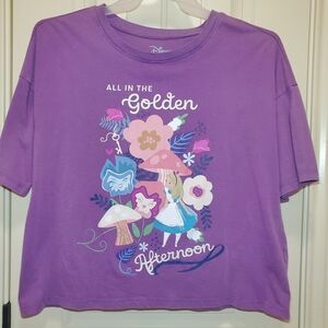 Disney Purple Kids T-Shirt - All in the Golden Afternoon Juniors Sz L 11/13